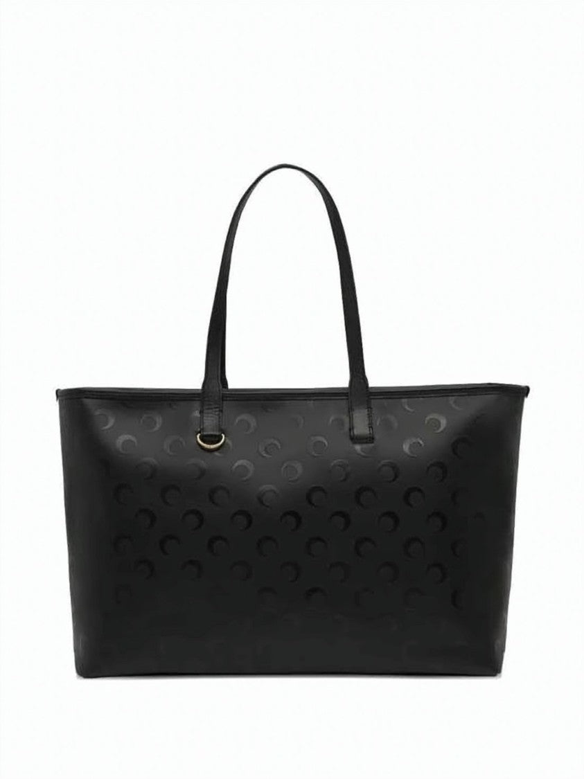 Marine Serre Embossed Black Tote Bag