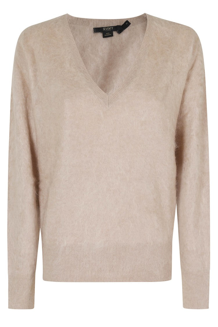 Seventy V-Neck Cashmere Sweater With Ribbed Trim