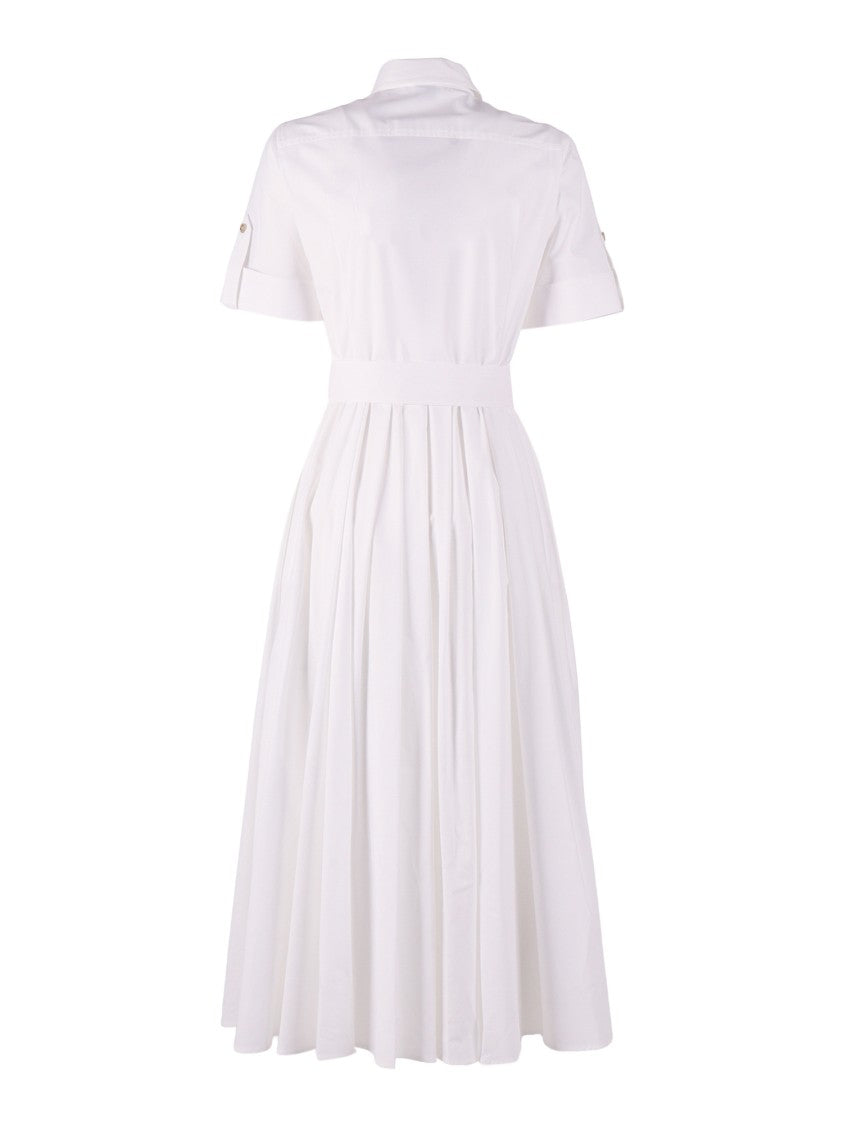 Fay Shirt Style Pleated Belted Dress