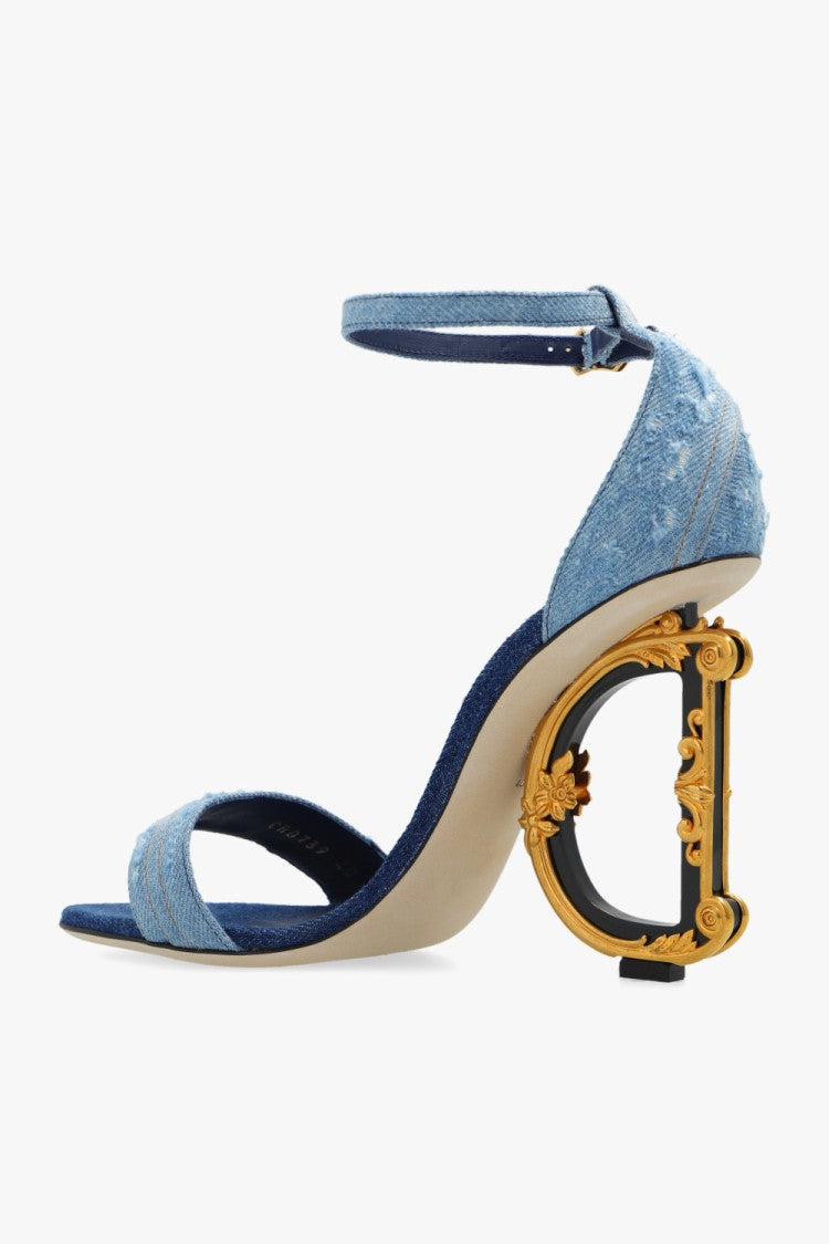 Dolce & Gabbana Vintage Denim Heeled Sandals