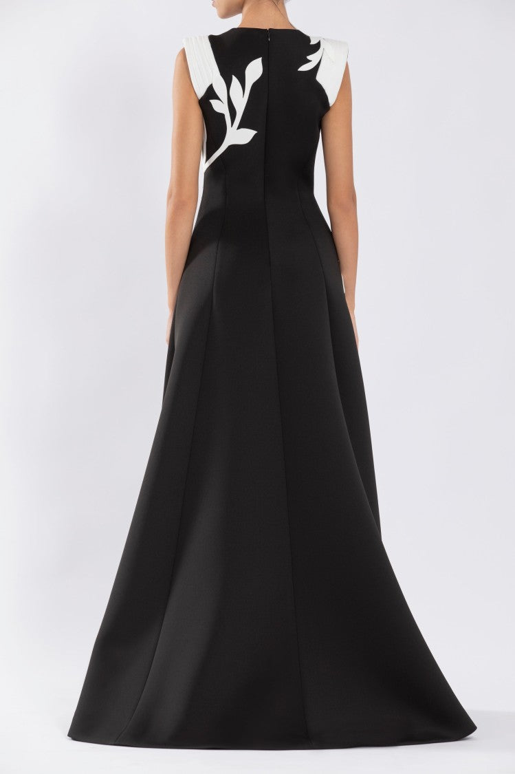 Saiid Kobeisy Neoprene Dress With Floral  Embroidery