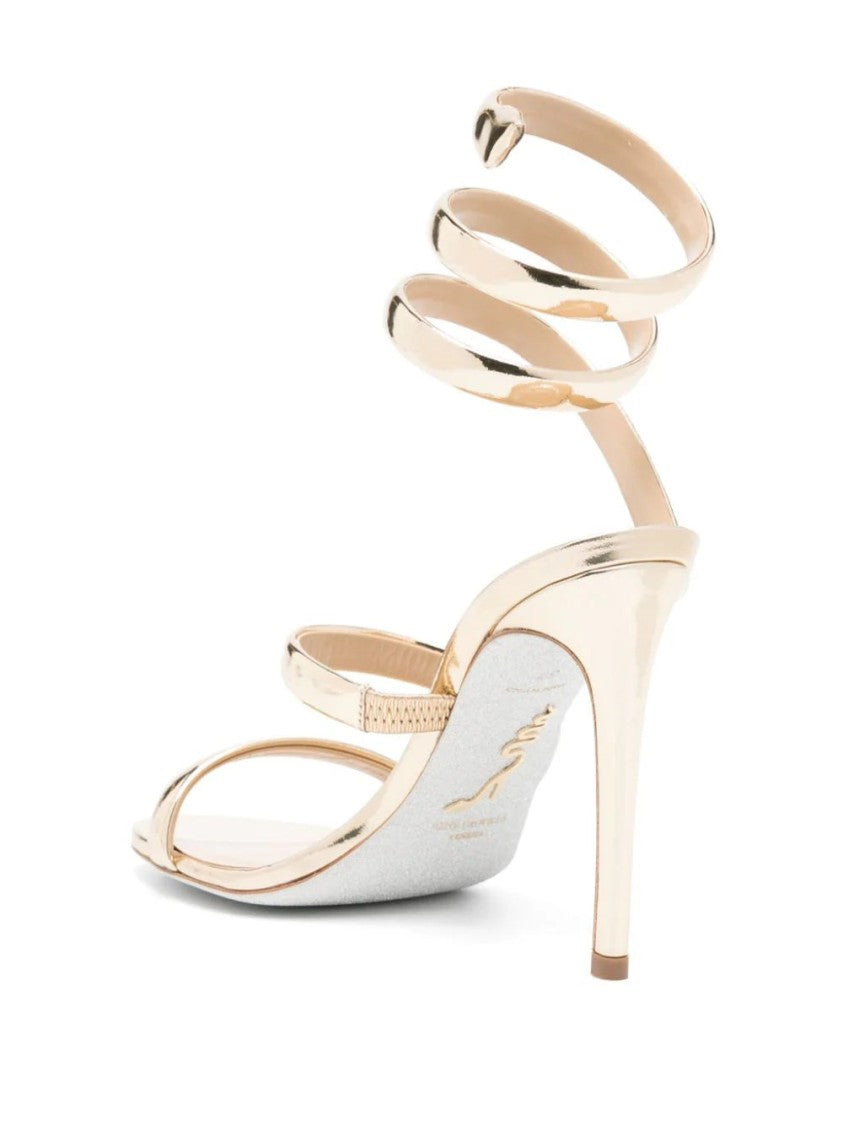 René Caovilla Cleo Gold Mirror Sandal 105