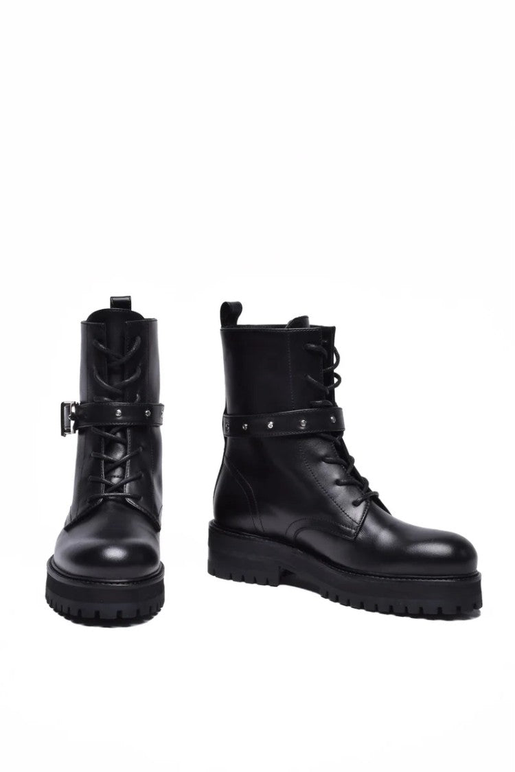 Dondup Leather Ankle Boot - Black