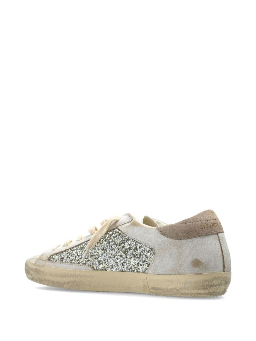 Golden Goose Low-Top Distressed Sneakers With Glitter Accents