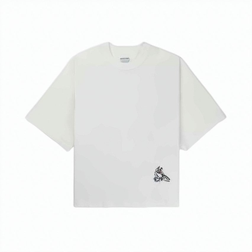 Bottega Veneta Loose-Fit White T-Shirt With Cyclist Graphic