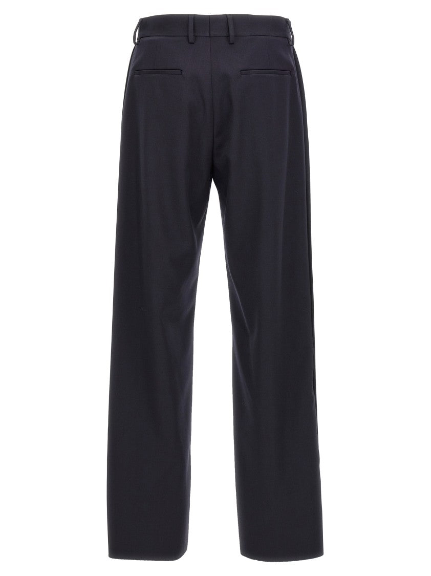 Fendi Wool Crêpe Blend Pants With Tailored Silhouette And Side Pleats