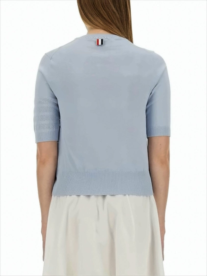 Thom Browne Light Blue Knit Top