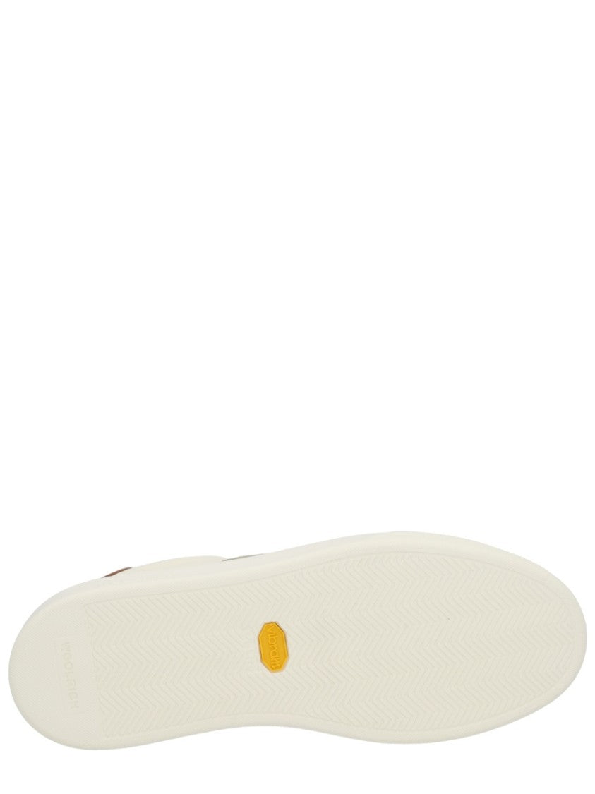 Woolrich Low-Top Sneakers With Olive Suede Accents And Tan Leather Detailing