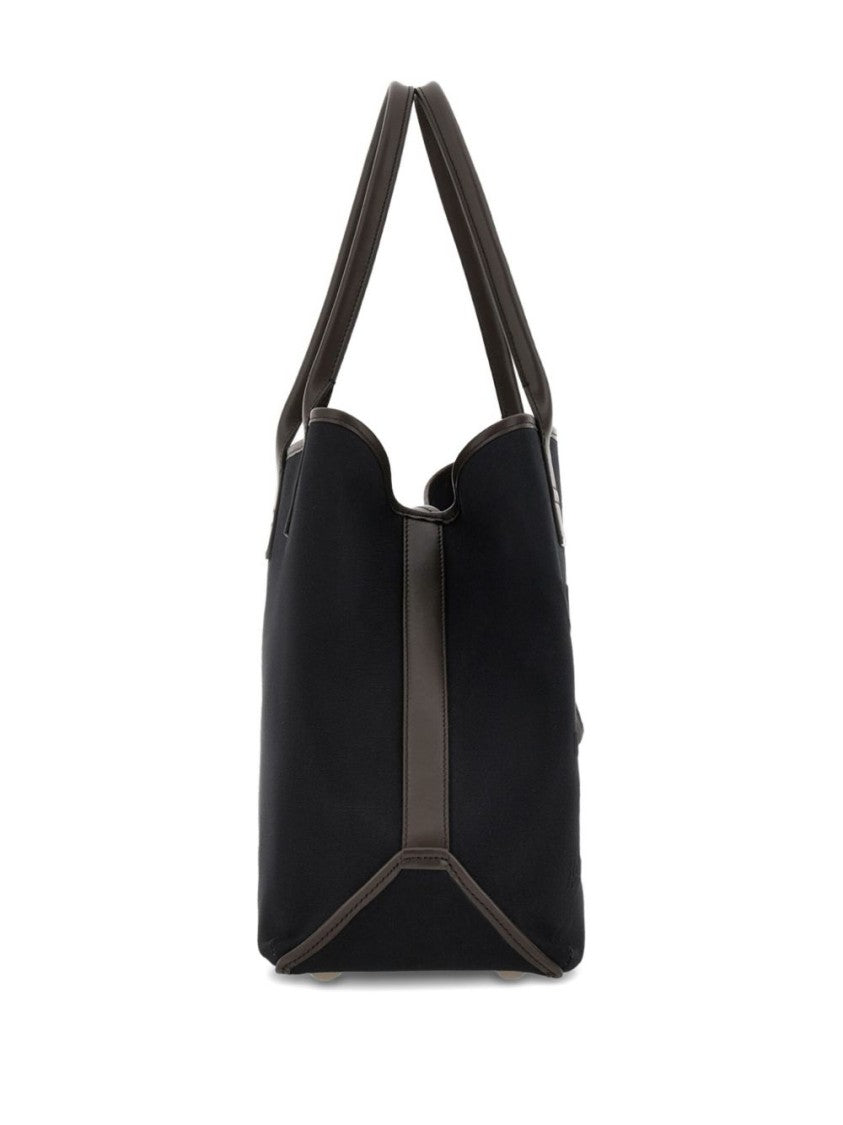 Hogan Structured Hogan Shopper Bag With Calfskin Accents