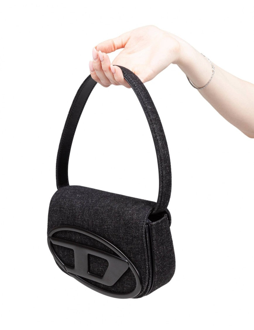 Diesel 1Dr Shoulder Bag In Denim Color Black