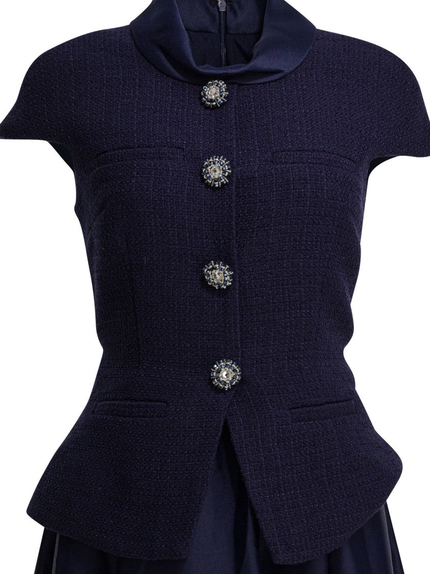 Self-Portrait Taffeta Boucle Midi Dress