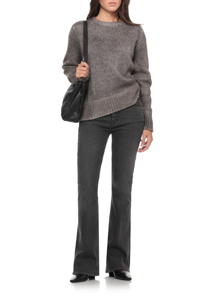 Avant Toi Melange Cashmere Sweater With Braided Pattern And Ribbed Details