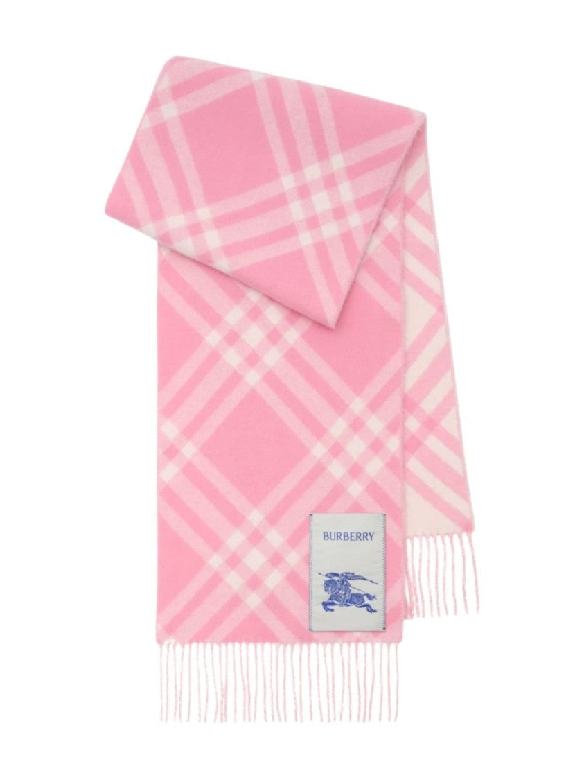 Burberry Multicolor Cashmere Plaid Logo Scarf
