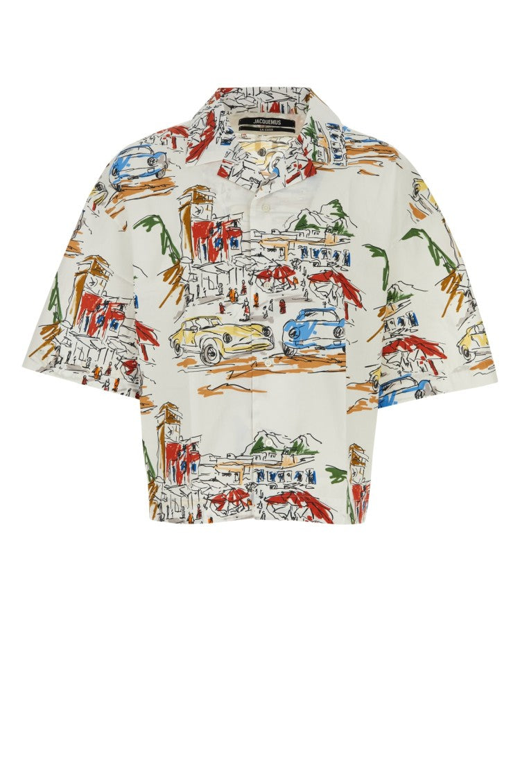 Jacquemus Cropped Short-Sleeved Shirt With Artistic Car