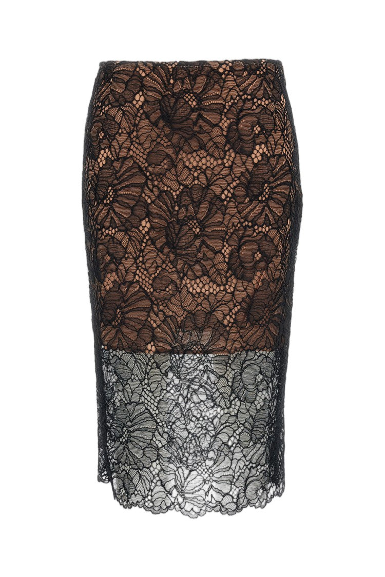 Rotate Lace Midi Pencil Skirt