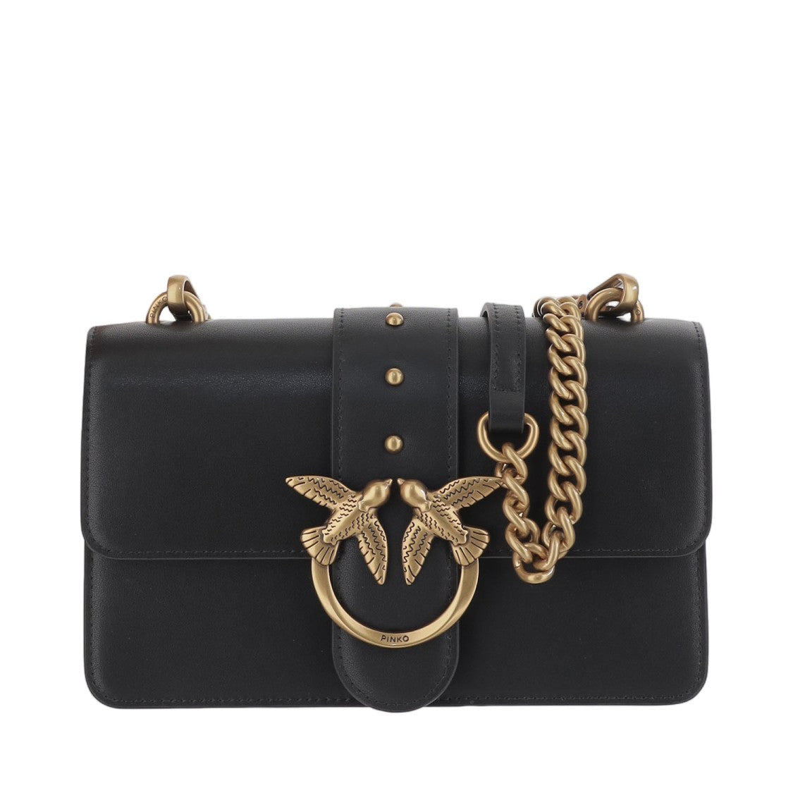 Pinko Mini Shoulder Bag With Love Birds Diamond Cut Buckle