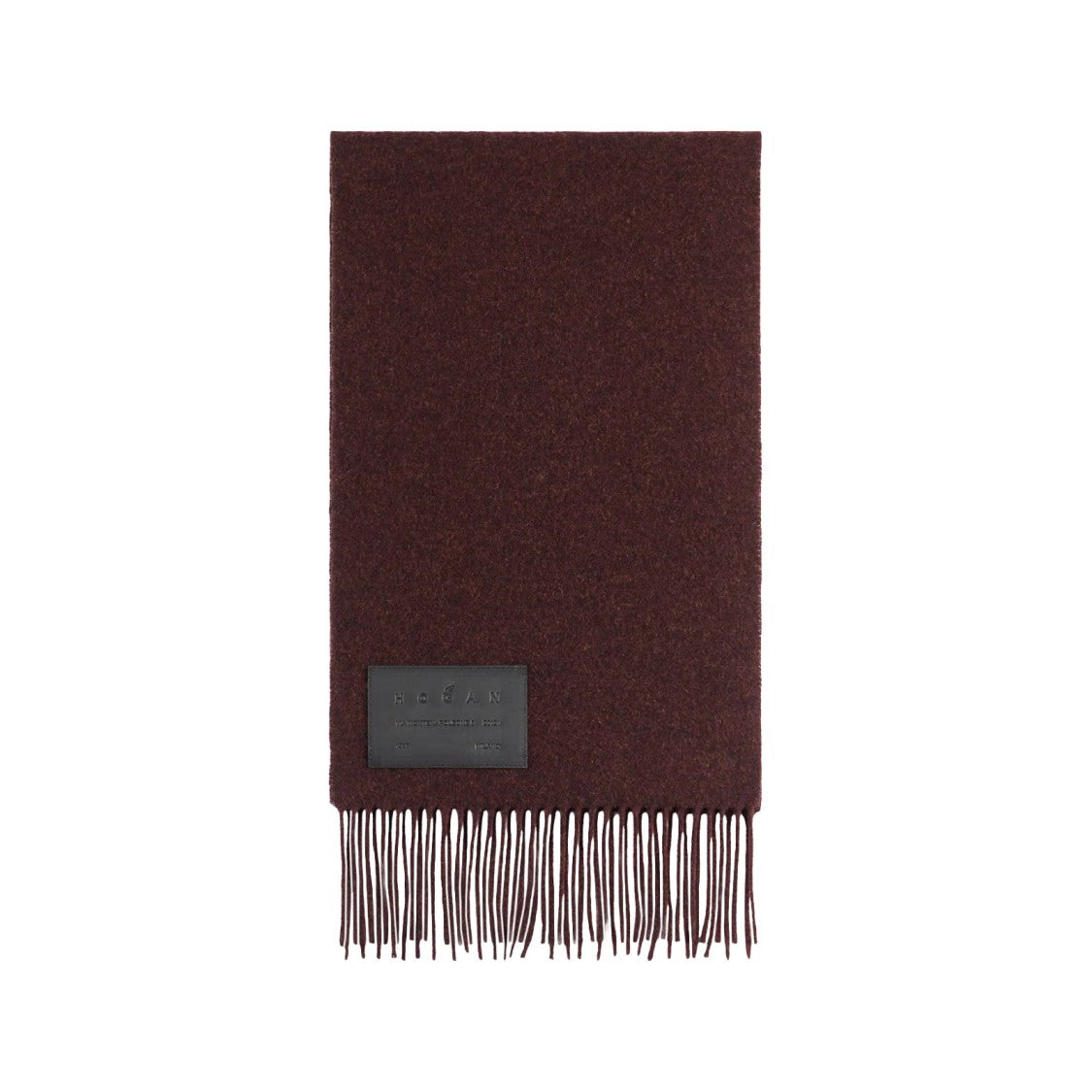 Hogan Fringed Burgundy Scarf With Virgin Wool