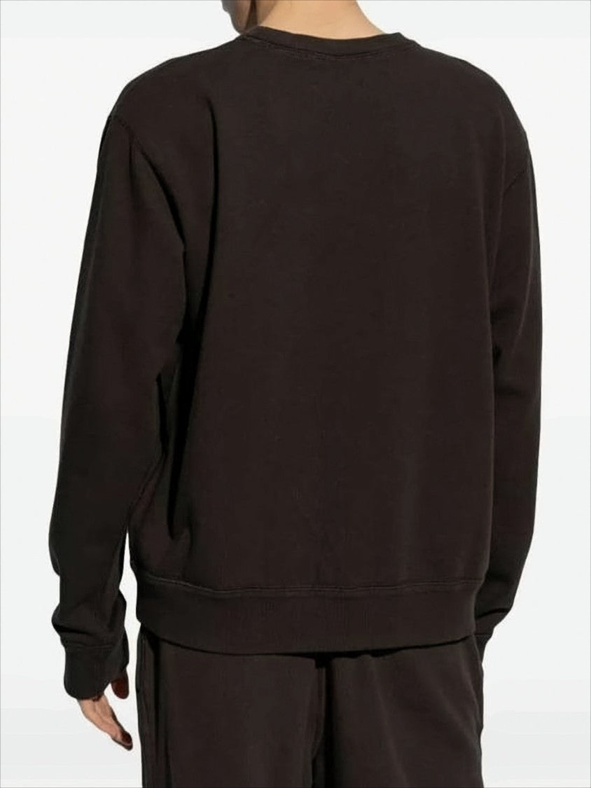 Isabel Marant Relaxed Fit Black Long-Sleeve Sweatshirt With Textured Logo
