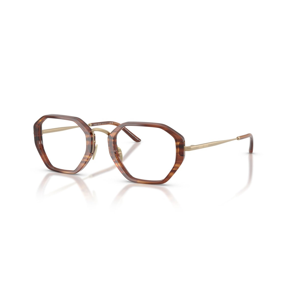 Giorgio Armani 0Ar7282 Geometric Tortoiseshell Eyeglasses With Gold Accents