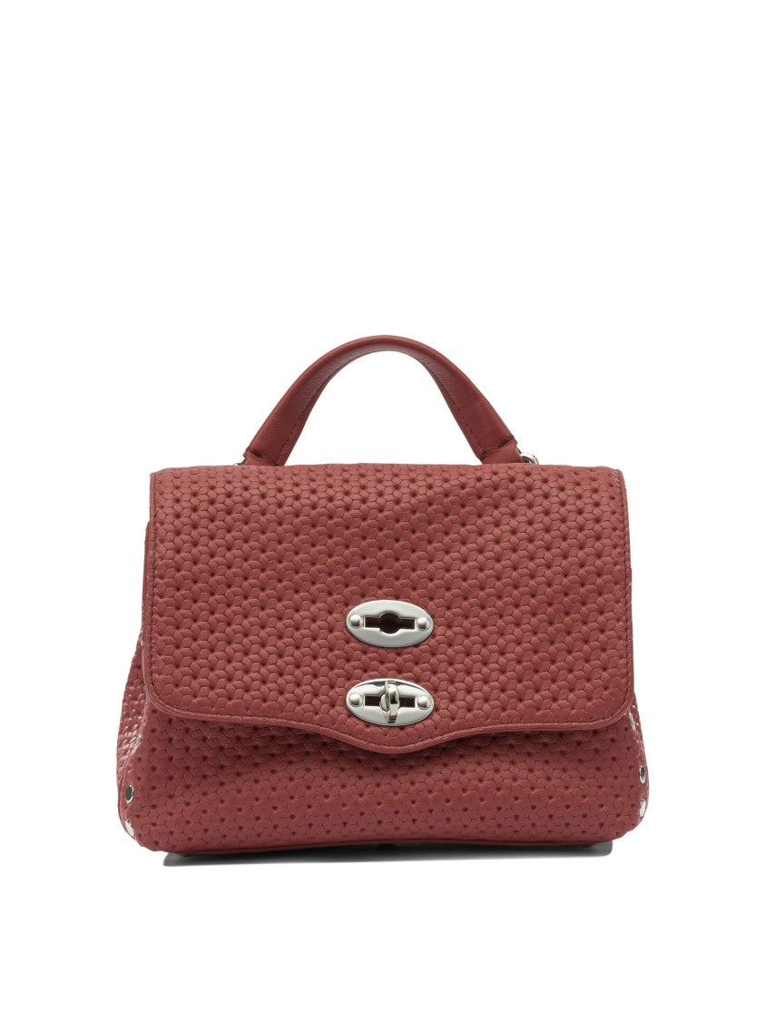 Zanellato Textured Leather Shoulder Bag With Woven Pattern
