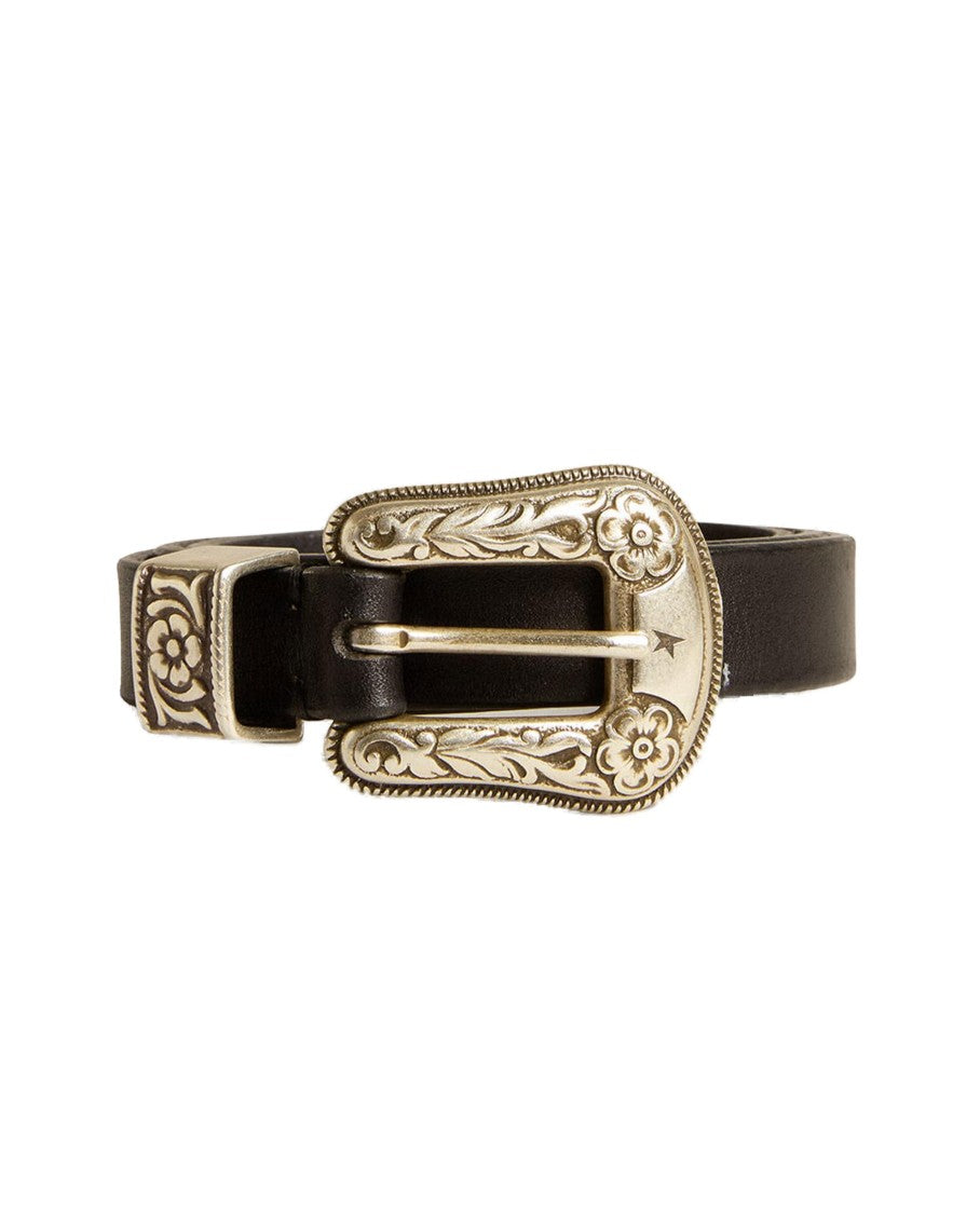 Golden Goose Ornate Buckle Leather Belt