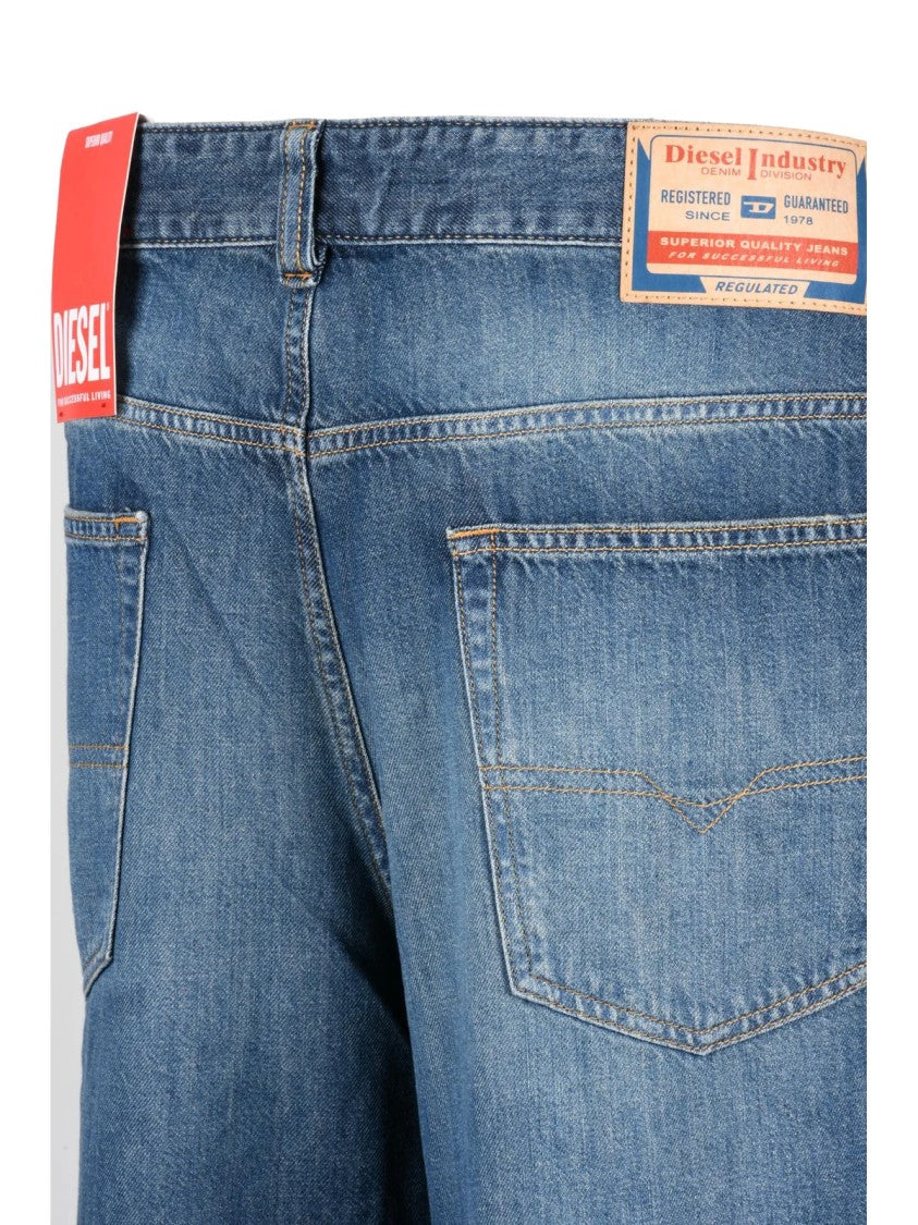 Diesel Blue Cotton Relaxed Jeans