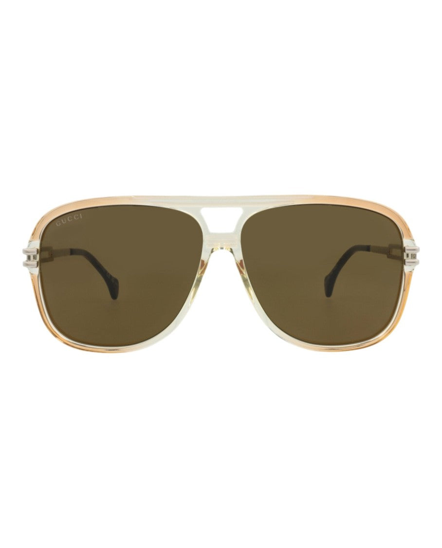Gucci Aviator-Frame Acetate Sunglasses With Metal Temples