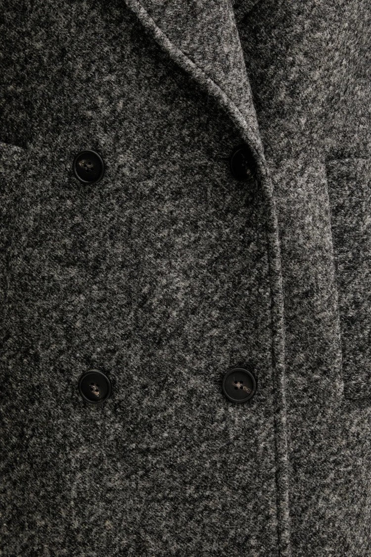 Max Mara Obliqua Double-Breasted Coat With Wide Lapels