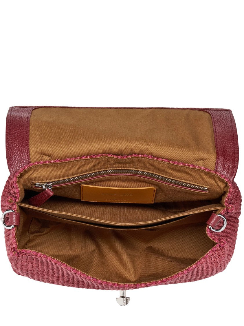 Zanellato Deep Bordeaux Woven Texture Shoulder Bag