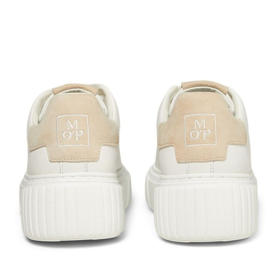 Marc O'polo White Svea Minimalist Suede-Accent Leather Sneakers