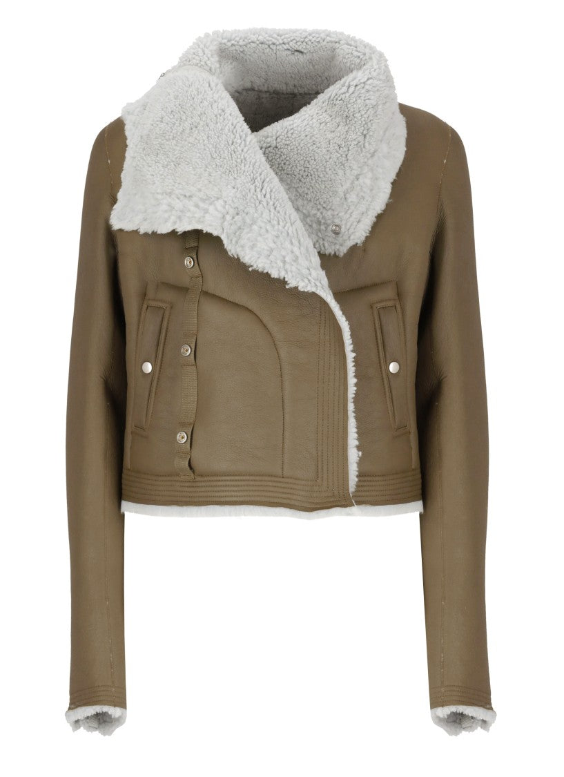 Rick Owens Green Leather Biker