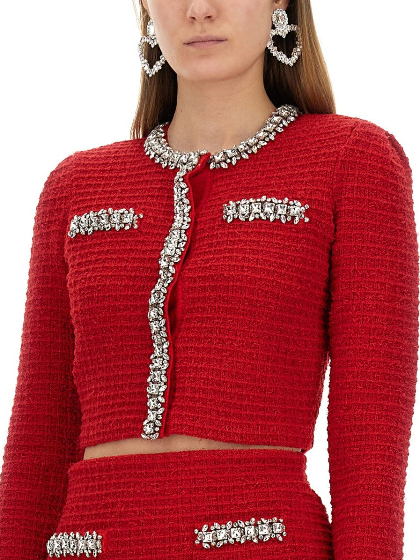 Self-Portrait Textured Knit Cardigan