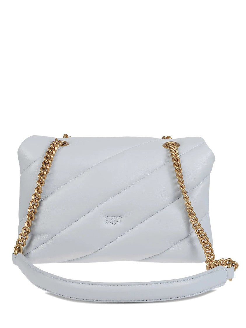 Pinko Love Puff Mini Quilted Leather Satchel
