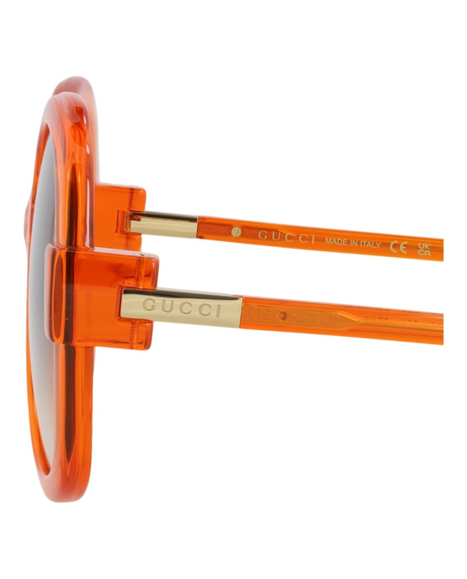 Gucci Round-Oval Frame Sunglasses With Gradient Lenses