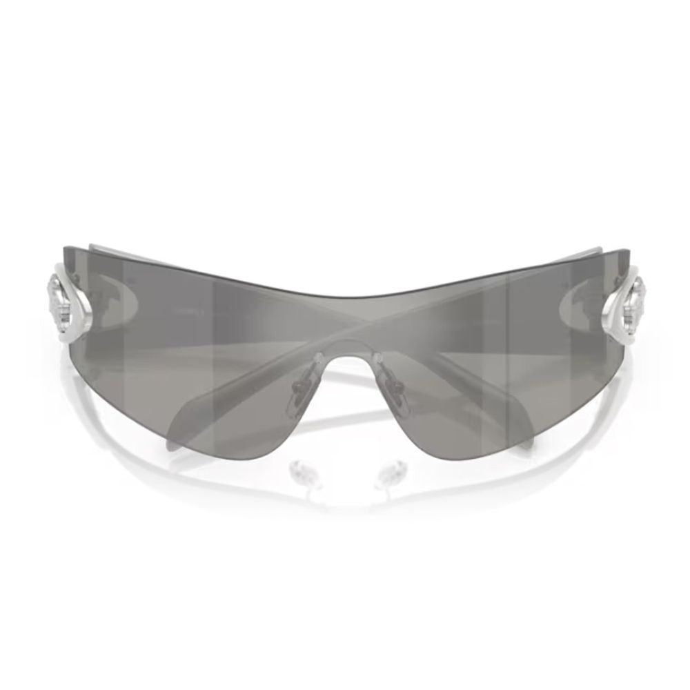 Versace 0Ve2280 Eclipse Futuristic Mask-Style Silver Mirrored Sunglasses
