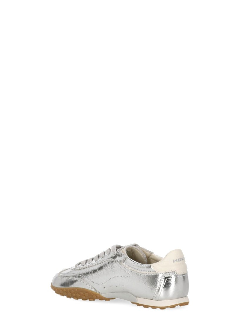 Hoff Metallic Silver Low-Profile Leather-Blend Sneakers