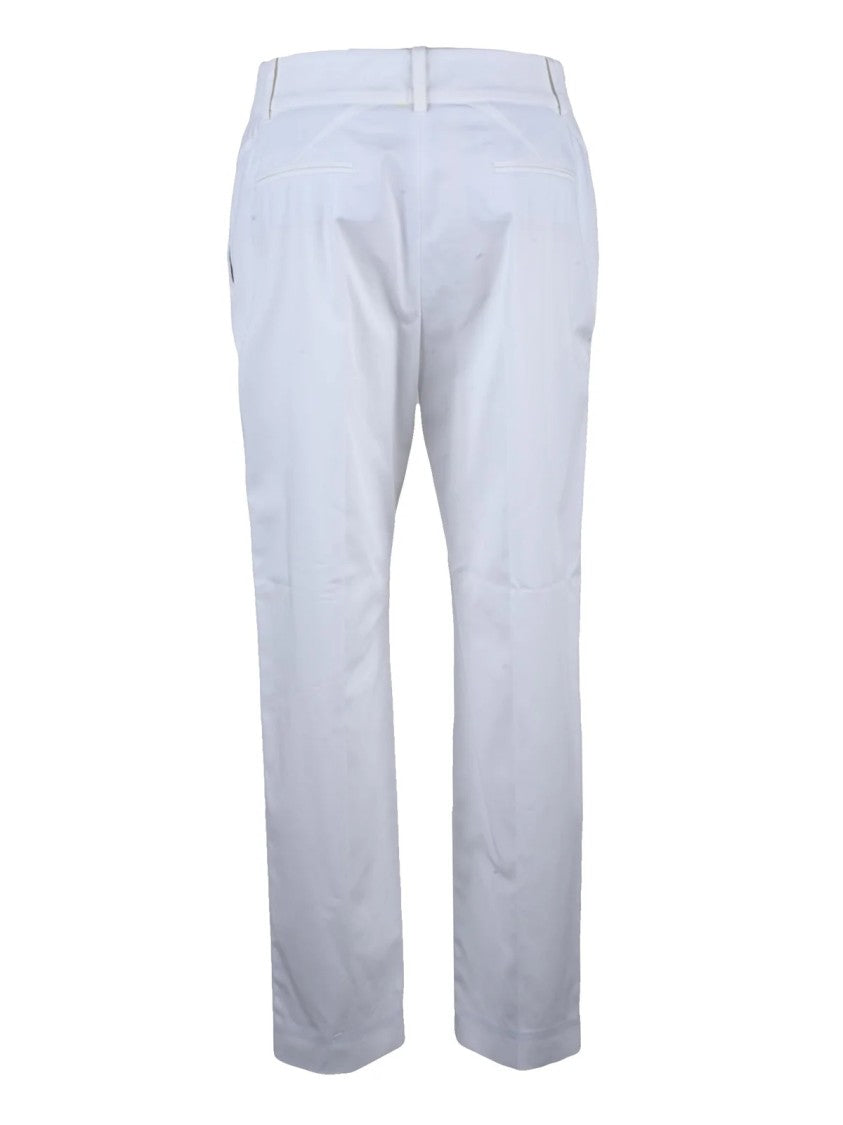 Eleventy Cotton Lyocell Elastane Pants - White