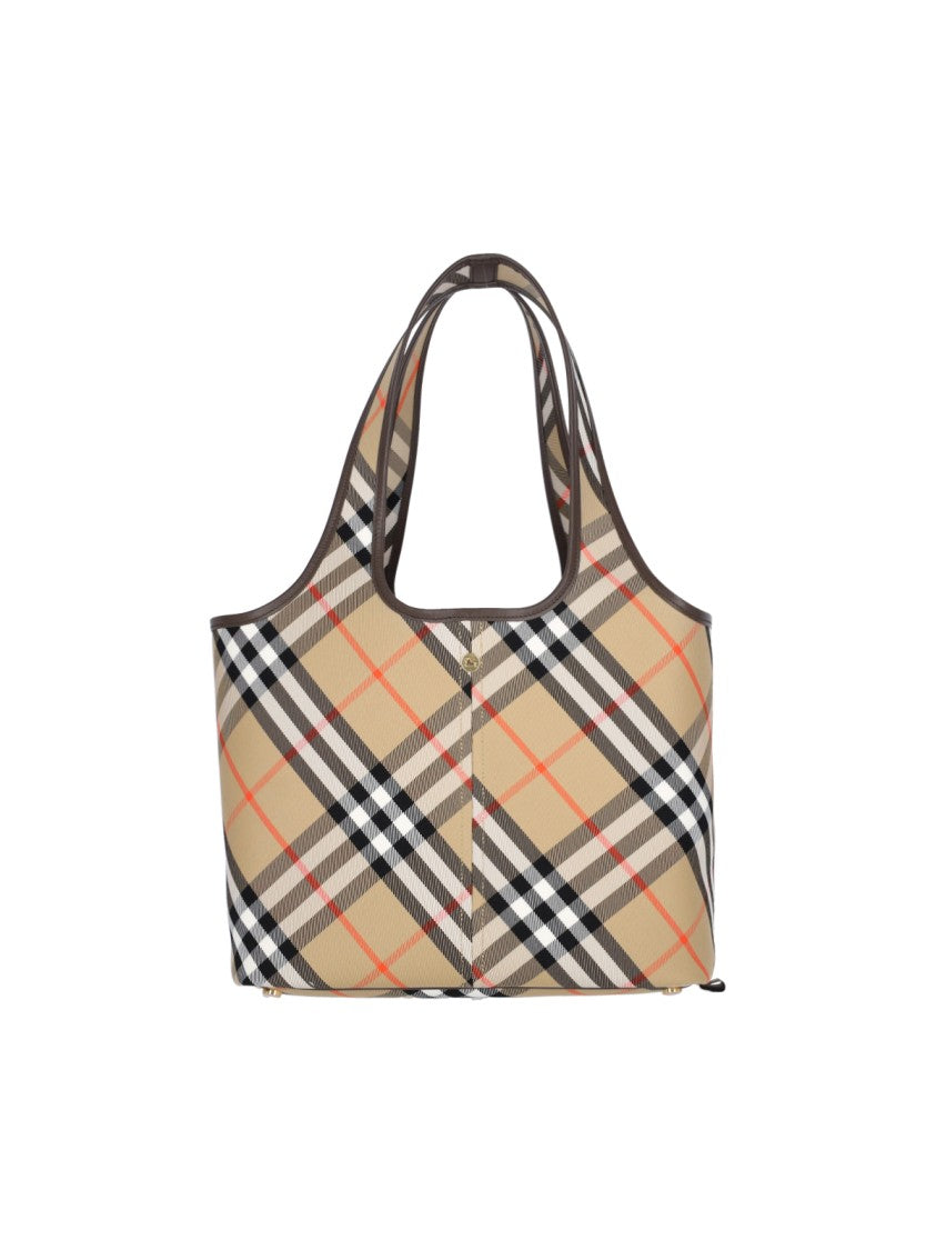 Burberry Check' Small Tote Bag – Beige