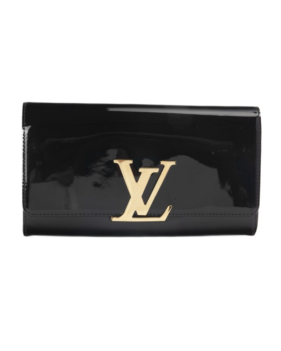 Louis Vuitton Black Louise Mm Patent Leather Clutch