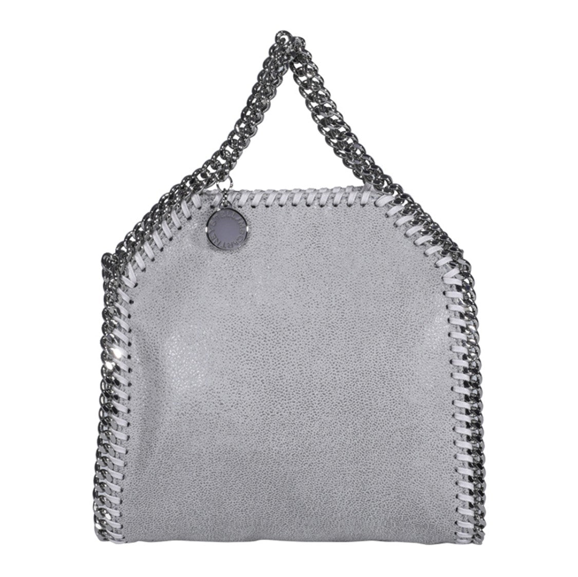 Stella Mccartney Structured Handbag With Chain Trim And Textured Surface