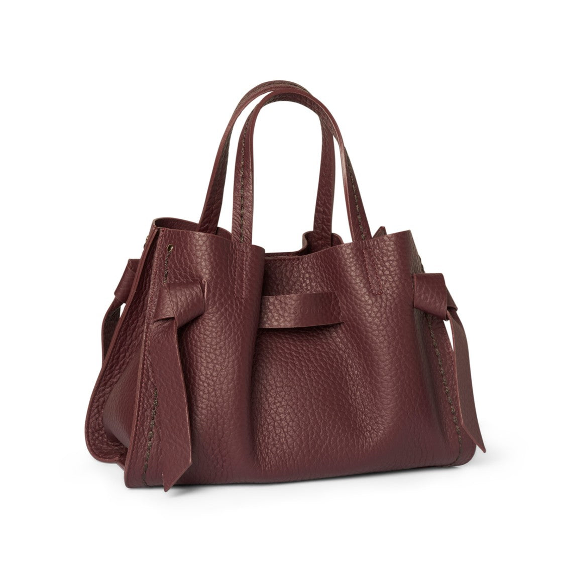 Plinio Visona' Soft Coarse-Grained Bordeaux Leather Vittoria Bag