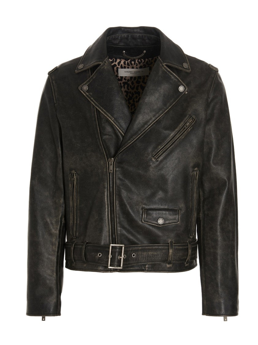 Golden Goose Golden' Nail Leather Jacket