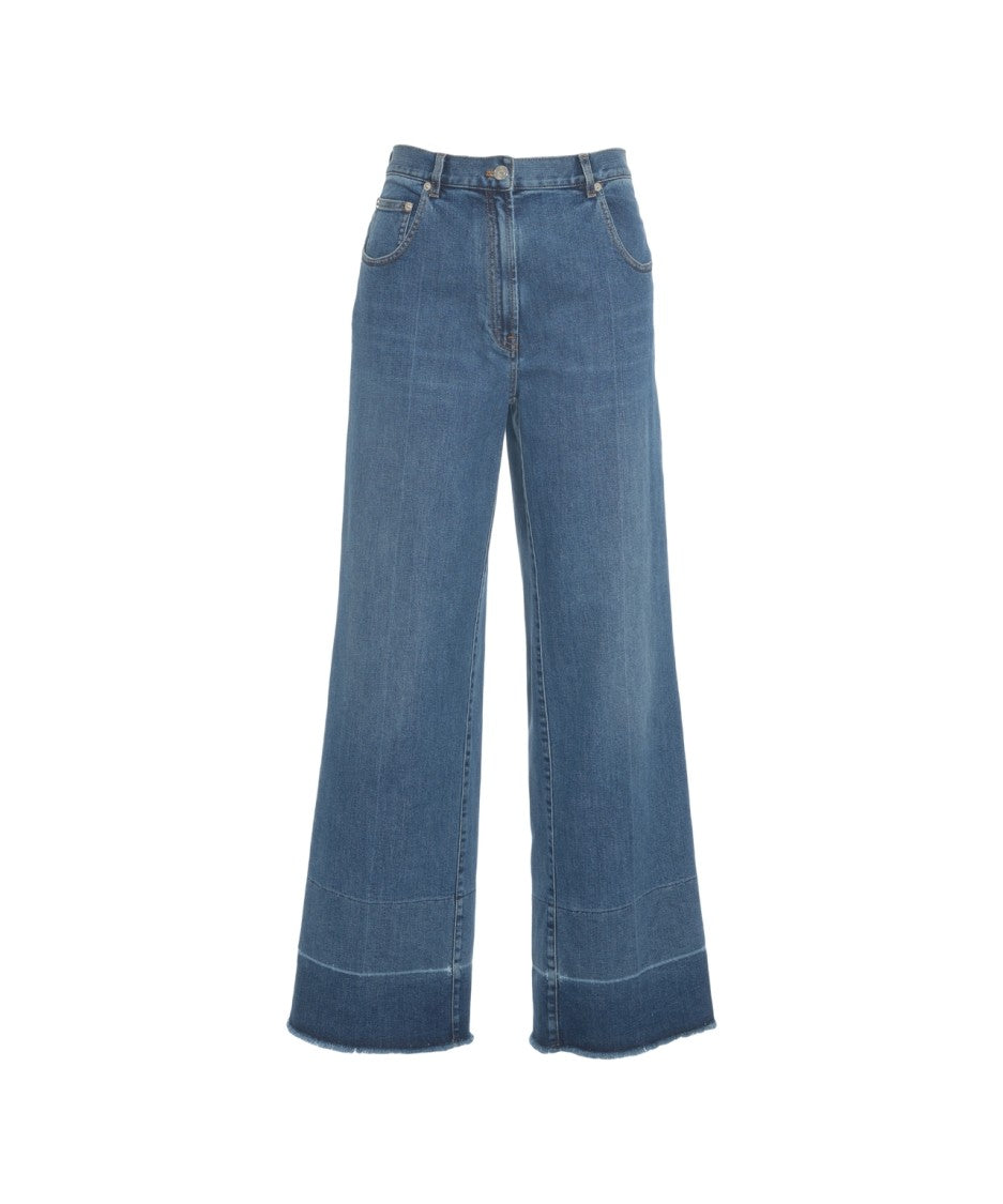 N°21 High-Rise Wide Leg Jeans With Frayed Hem