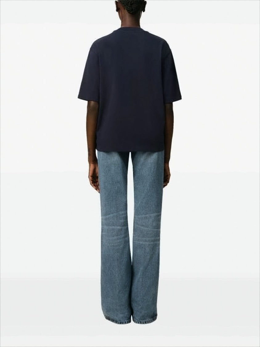 Ami Boxy Navy T-Shirt With Playful Logo Detailing