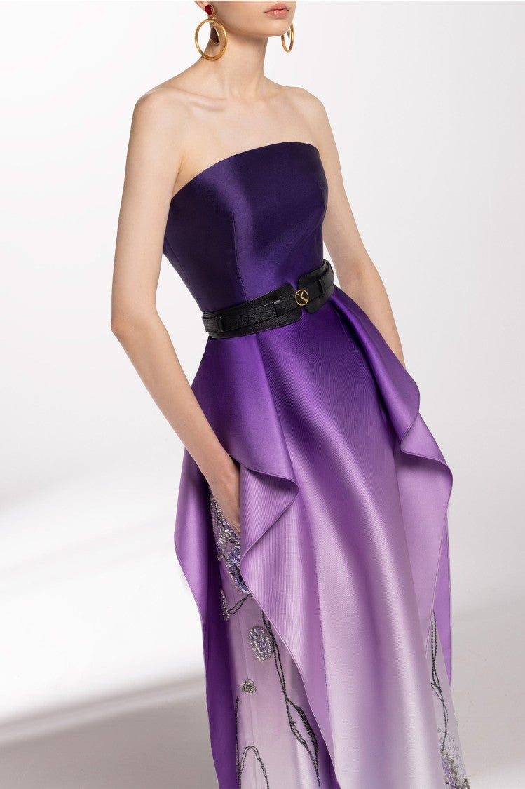Saiid Kobeisy Mikado, Strapless Dress With Beading On The Sides