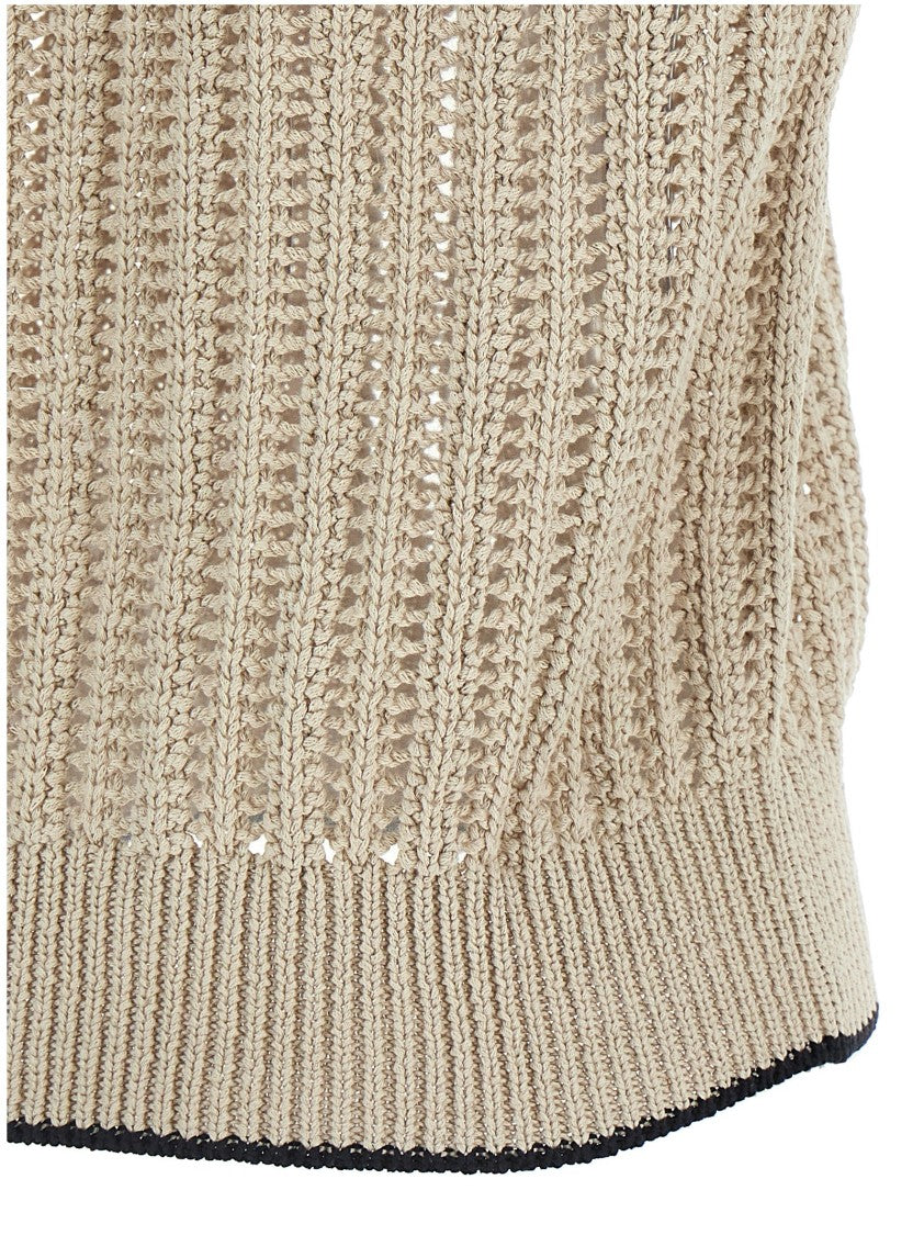 Brunello Cucinelli Knit Vest With Contrast Piping