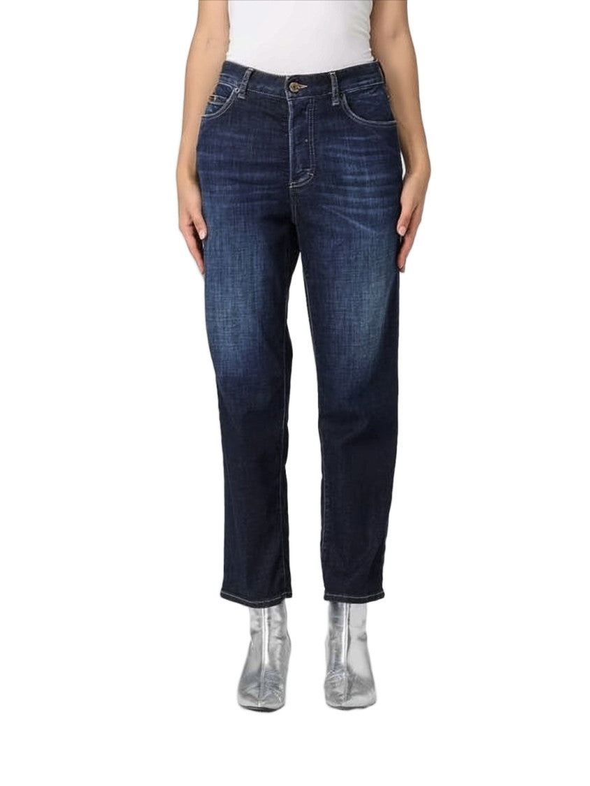 Dsquared2 Mid-Rise Indigo Denim Pants With Straight-Leg Silhouette