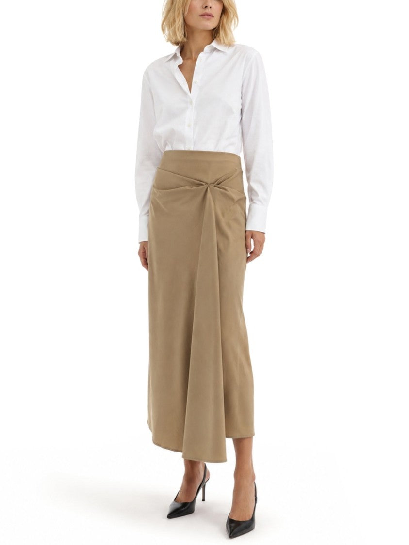 Max Mara Draped Midi Skirt With Gathered Waist Detail