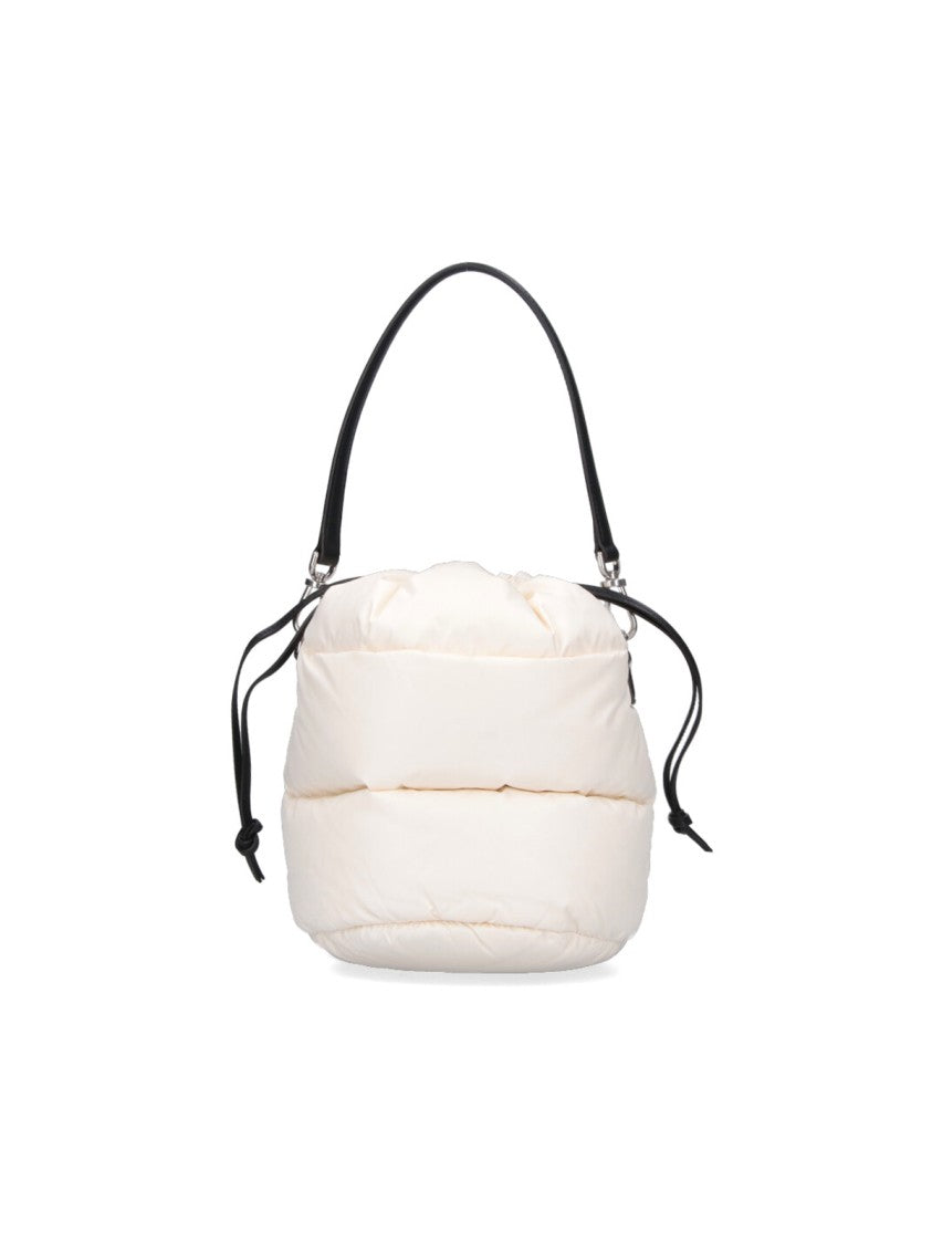 Moncler White Caradoc Quilted Nylon Bucket Bag