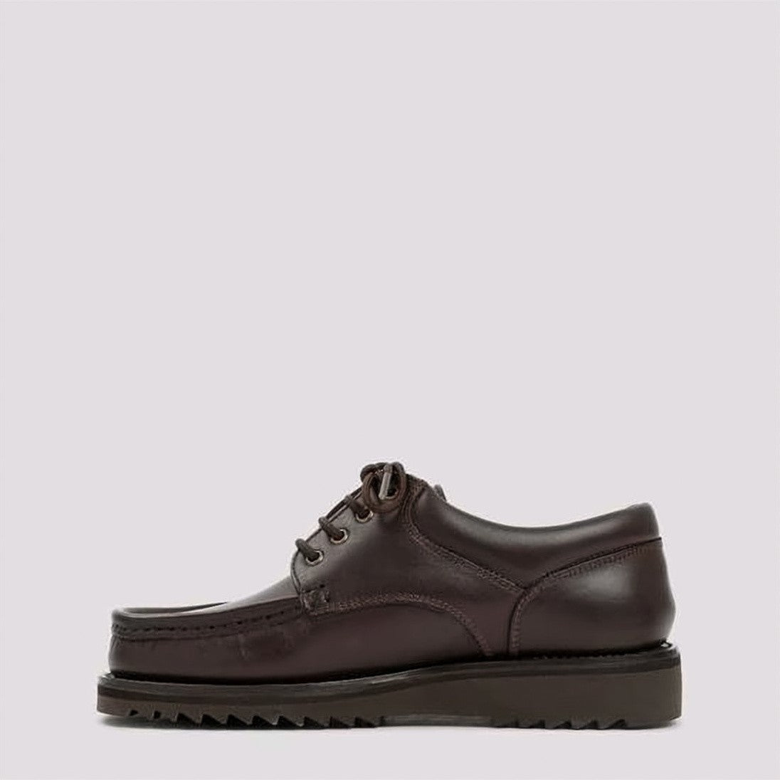 Paraboot Leather Upper Lace-Up Shoes With Moc Toe Design
